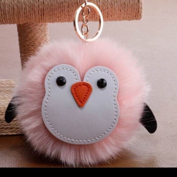 🌷Rose Gold Puffy Pink Penguin Keychain 🎀 - Picture 1 of 1
